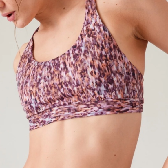 Athleta Other - EUC Athleta Ultimate Sports Bra S Flare Abstract Maroon Pink Mauve